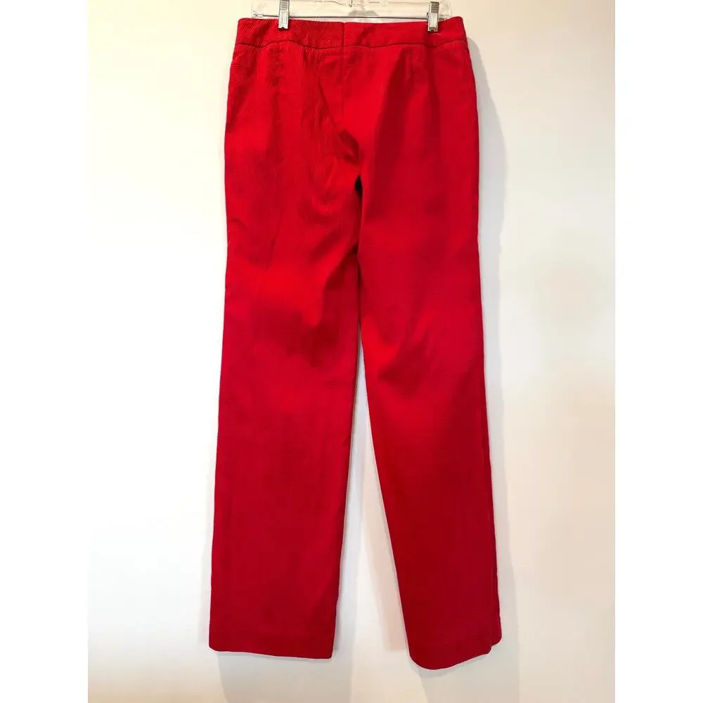 Escada stretch cotton straight leg pants Red Sz 40 US 10 old money designer